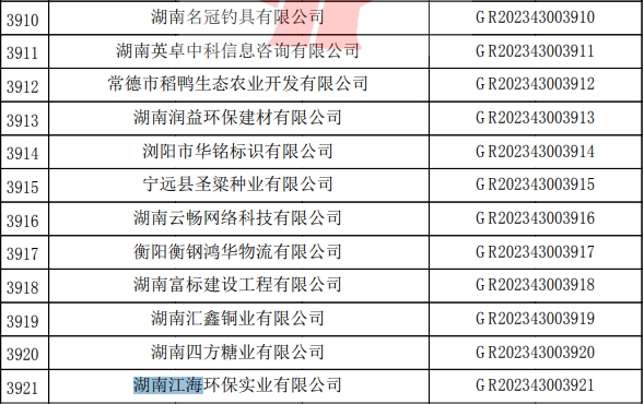 2023年湖南江海，“高新技術(shù)企業(yè)”復(fù)審順利通過！