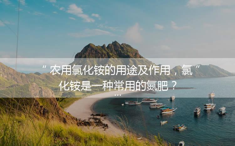 農用氯化銨的用途及作用，氯化銨是一種常用的氮肥？